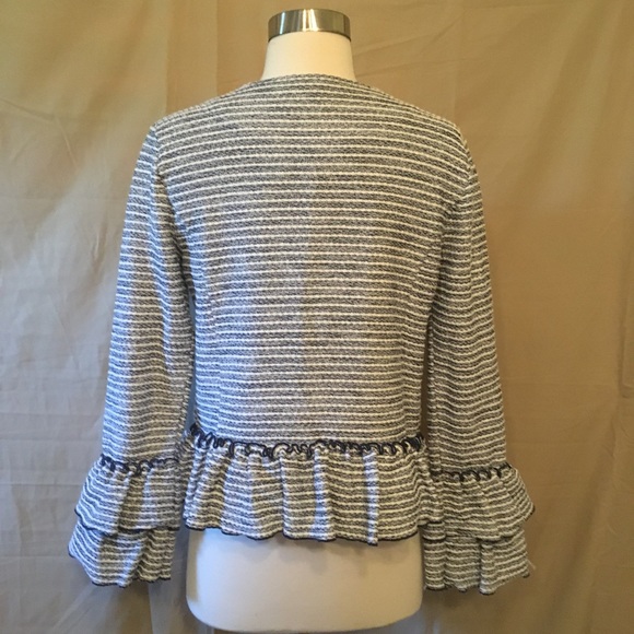 Banana Republic Ruffle Boucle Tweed Moto Jacket 2 - Picture 8 of 8